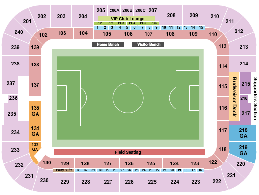 Philadelphia Union Soccer Stadium Seating Chart