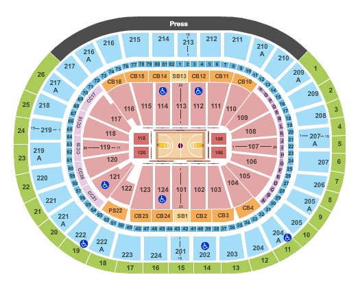 Sixers Interactive Seating Chart